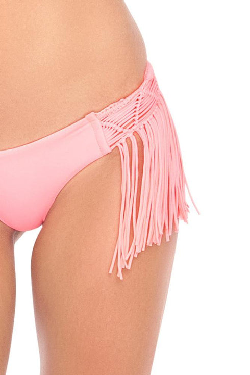 Luli Fama Heart Of A Hippie Weave Fringed Skimpy Bottom